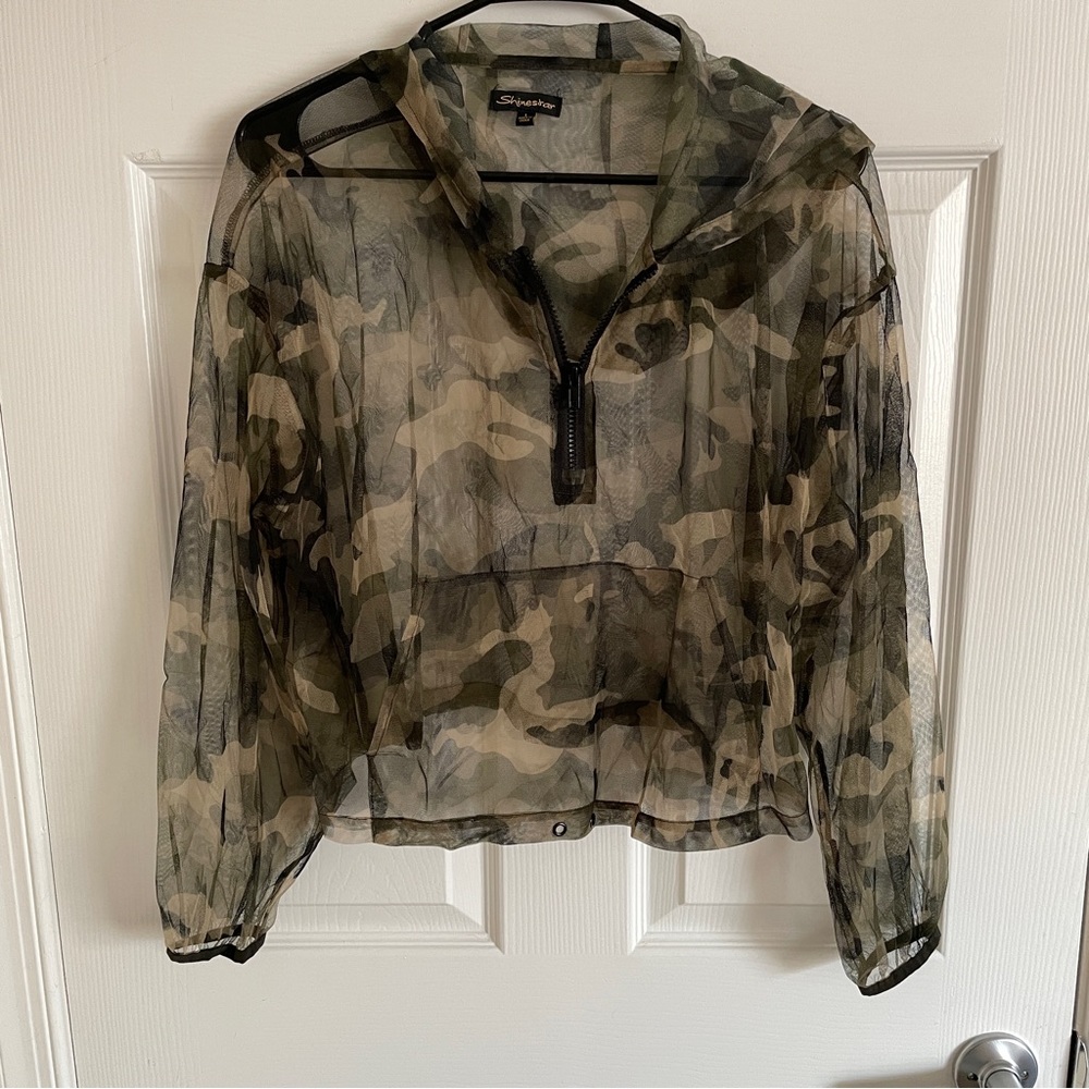 "Shinestar" Camouflage Sheer Shirt